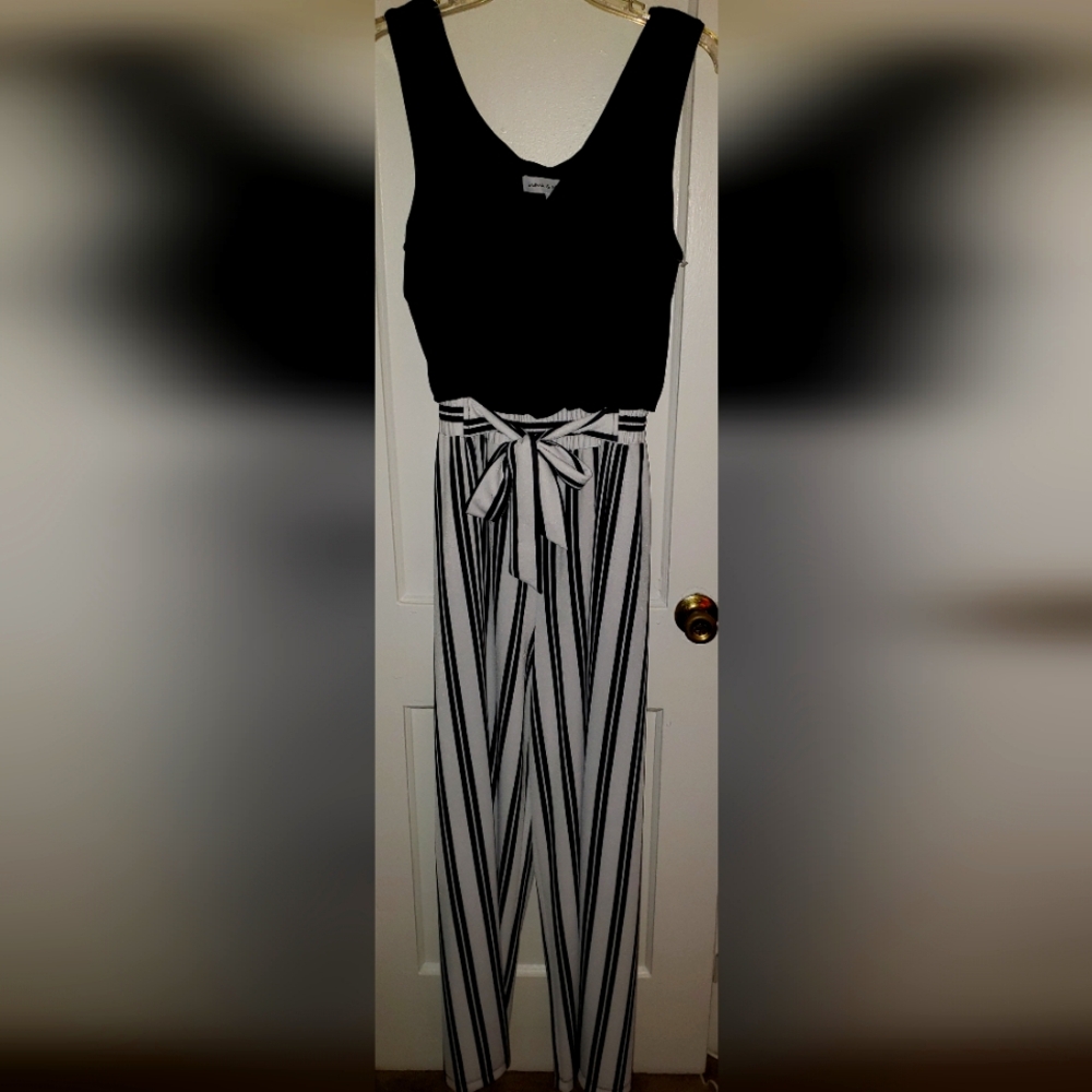 Emma & Michele Long black and white jumpsuit